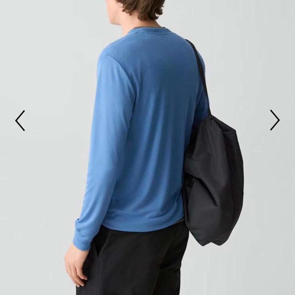 Theory Essential Long-Sleeve Tee in Anemone Modal Jersey Blue Lake Men’s Medium - Picture 11 of 12
